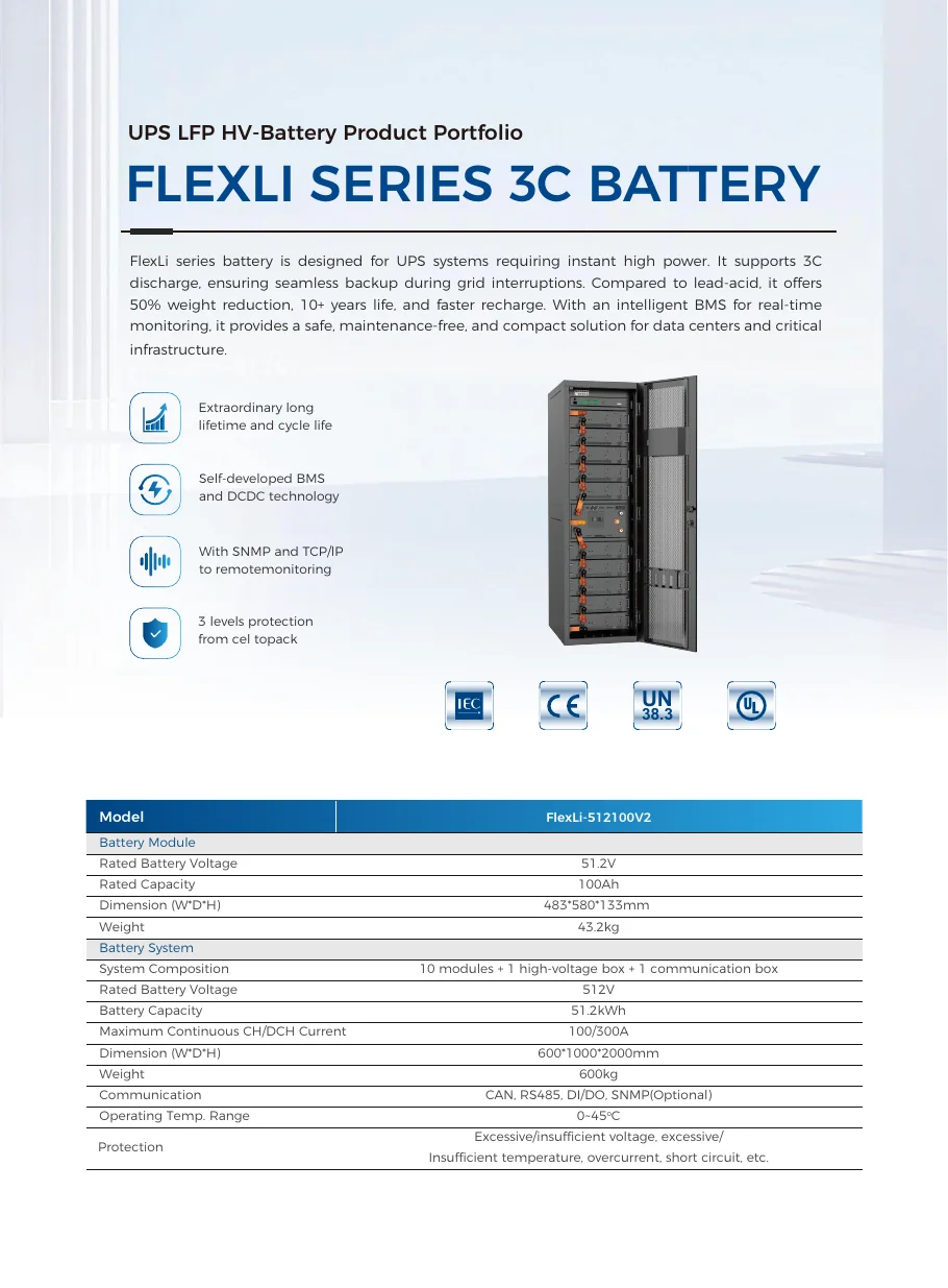 FLEXLI SERIES 3C BATTERY Product Datasheet official document cover